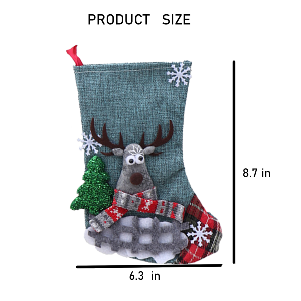 Santa Claus Elk Socks Gift Bag
