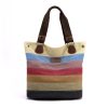 Fashion Rainbow striped tote bag