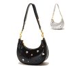 PU Leather Diamond-embellished Cross-body Bag For Women