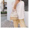 Jute Big Capacity Travel Tote Purse Woven Straw Hobo Bag