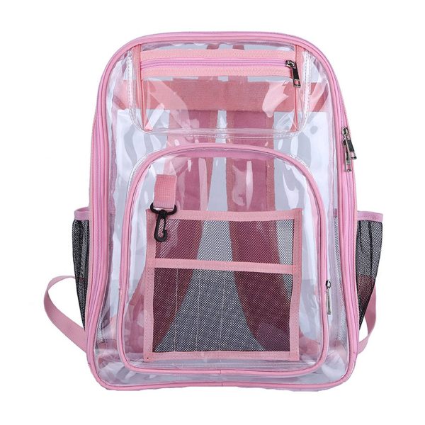 PVC transparent fashion backpack with teenager