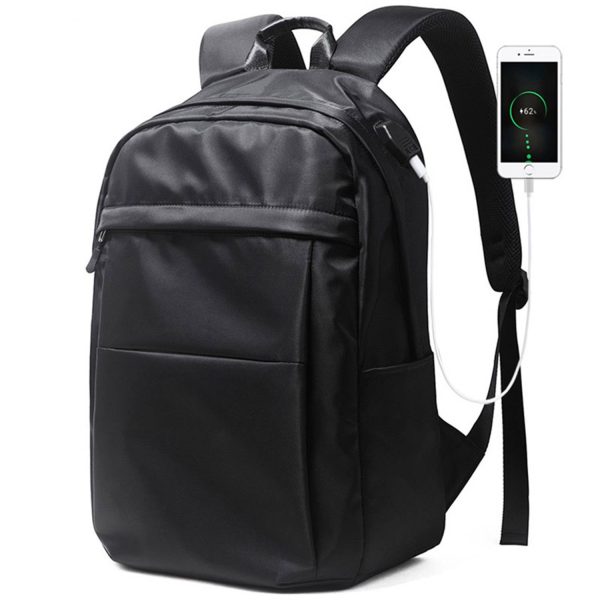 Nylon Leisure Travel Backpack W/ Usb Charging Port