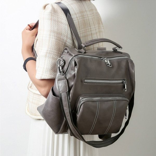 PU Convertible Waterproof Backpack for woman