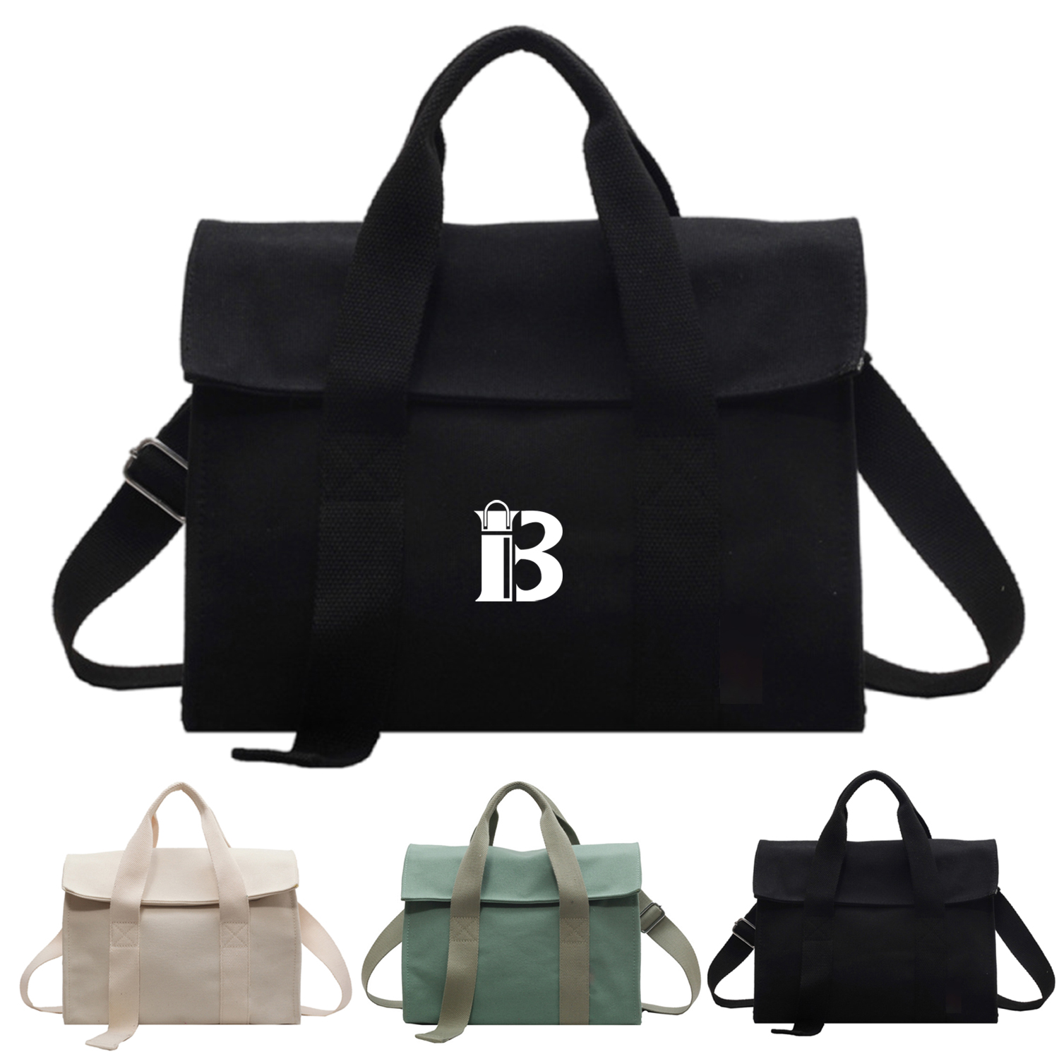 Canvas Crossbody Bag Simple Solid Color Handbag for Women