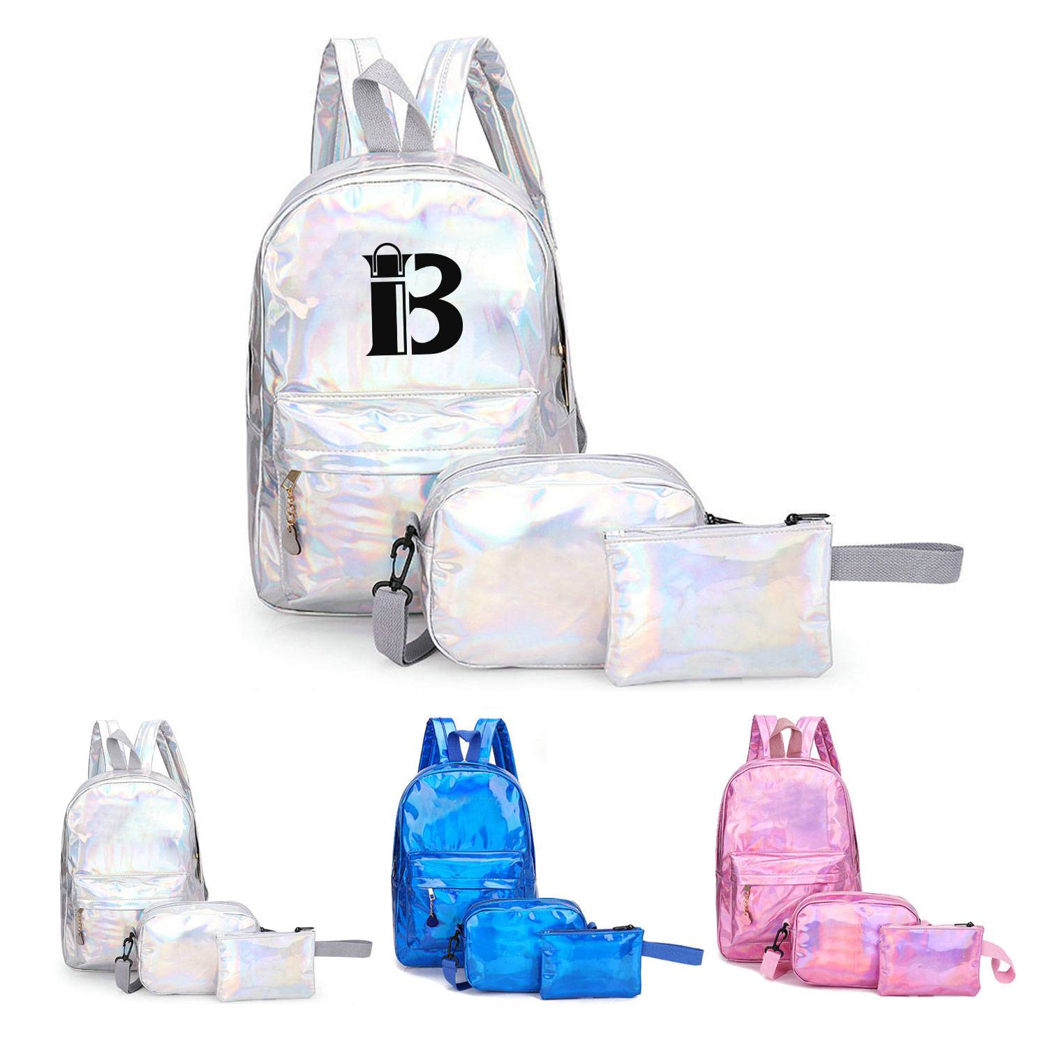 Customized Colorful Backpack 3-Piece Set