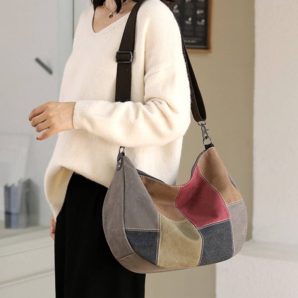 Multi-Color Splice Cross Body Shoulder tote bag