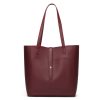 PU Simple solid color tote bag for women