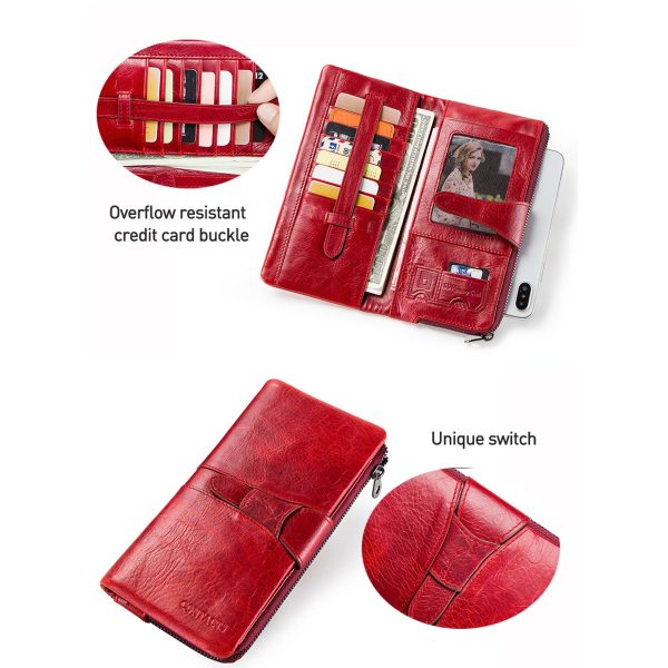 Genuine Leather Waterproof Large-capacity Buckled Wallet
