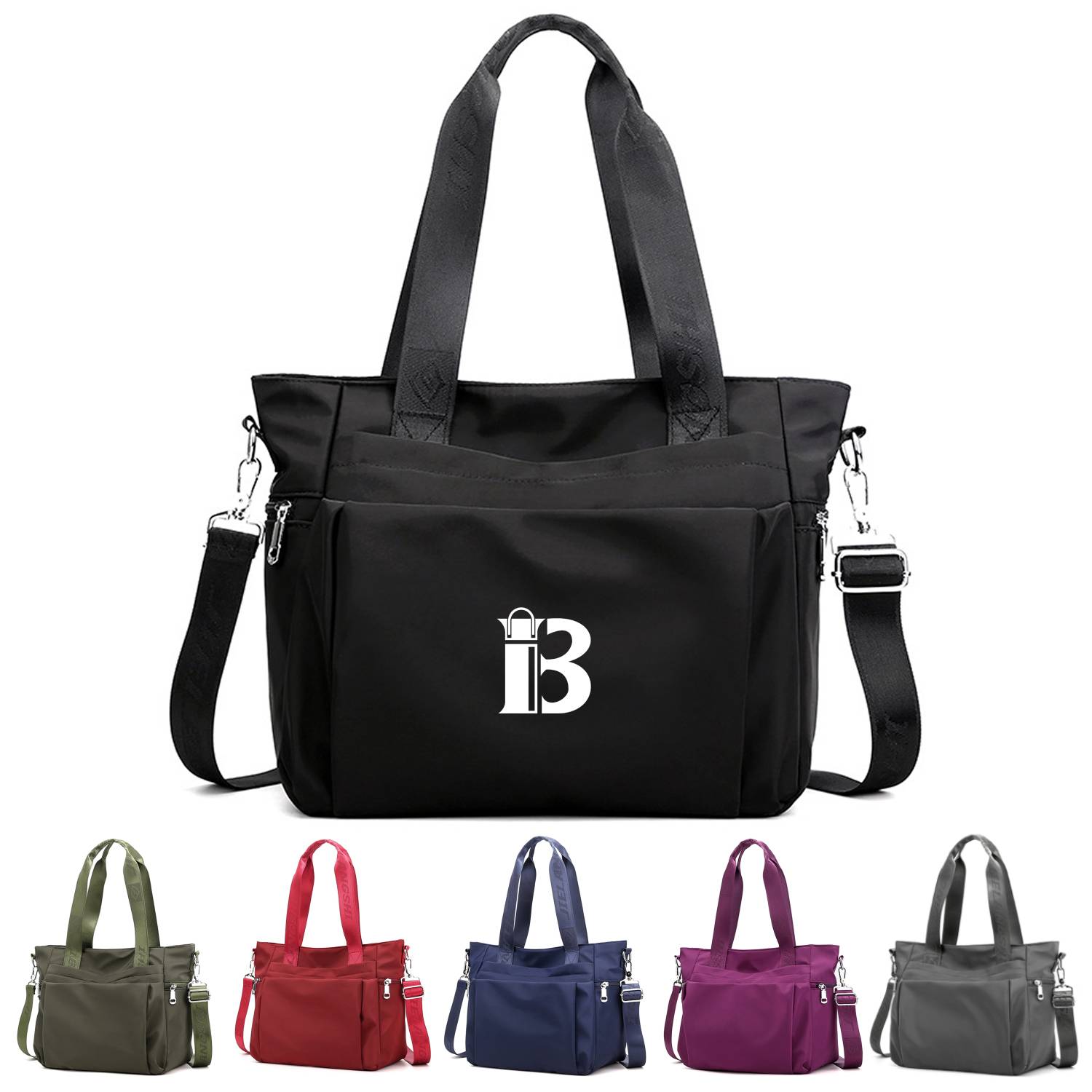 Large capacity nylon hand crossbody bag