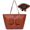 PU Large capacity bow tote bag
