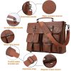 17.3 Inch Vintage PU Leather Laptop Bag Briefcase Satchel