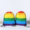 Polyester Rainbow Drawstring Bag