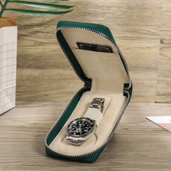 Genuine Leather Watch Travel Case Storage Cosmetic bag