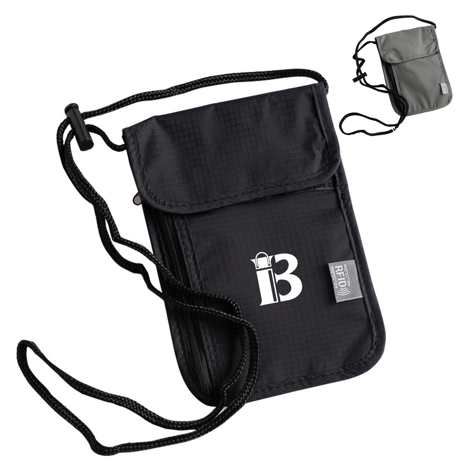 Nylon Rfid zipper hanging document bag pouch