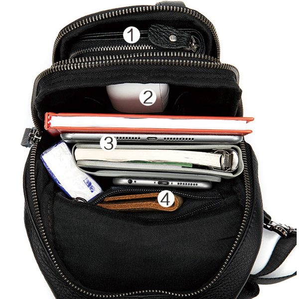 Genuine Leather Men's Crossbody Chest Bag