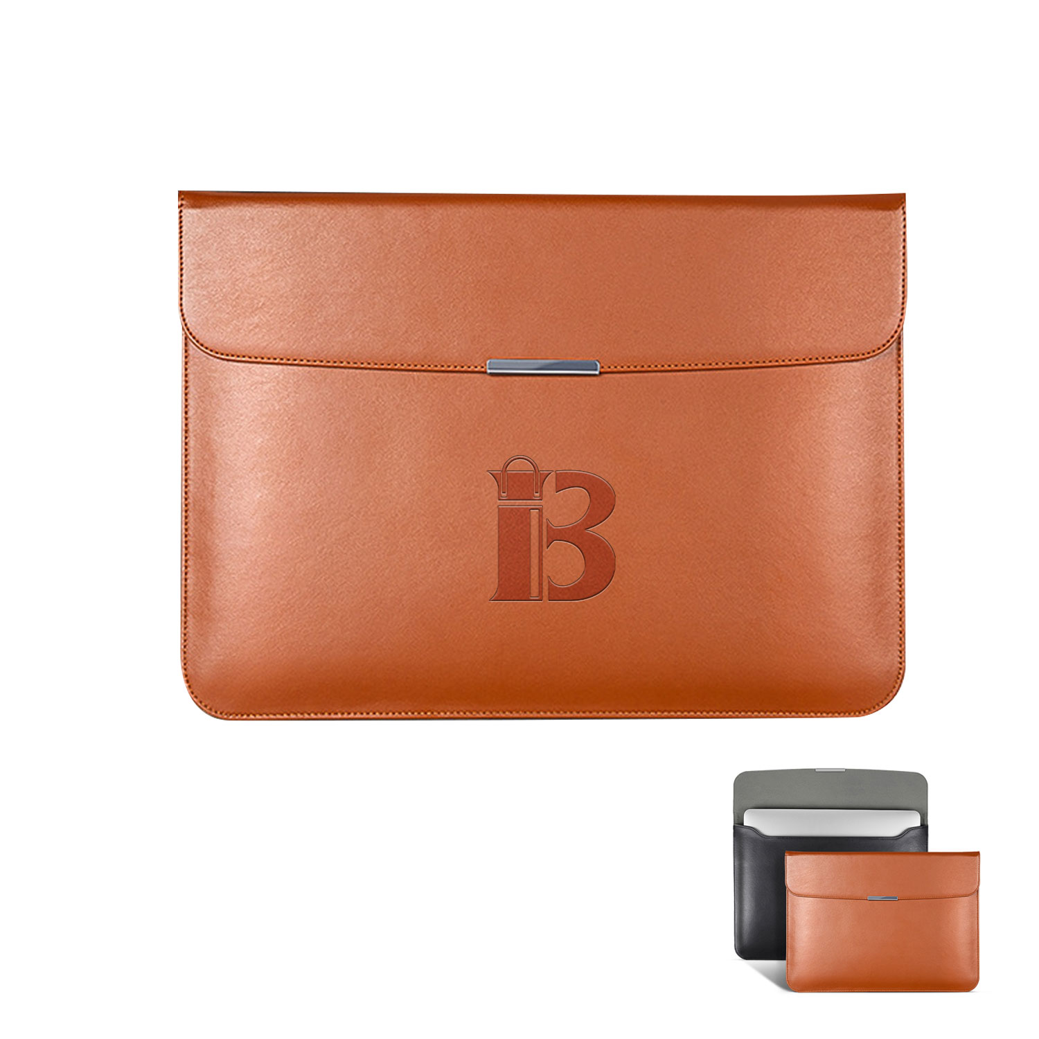 Waterproof PU Leather Laptop Sleeve with Magnetic Closure