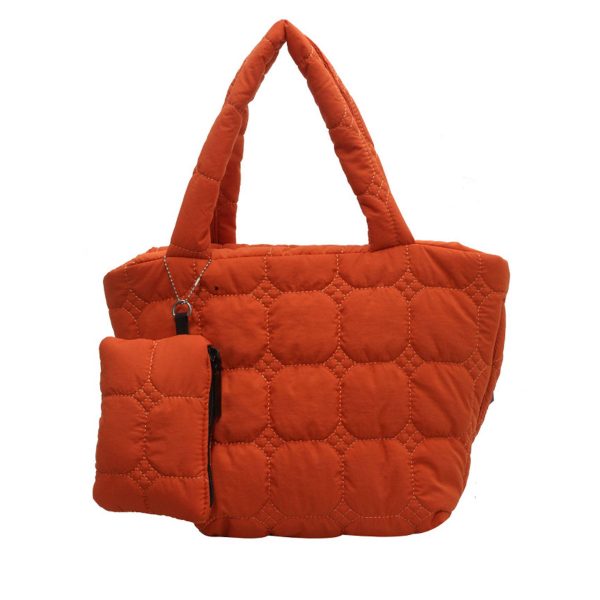 Nylon fluffy tote bag