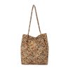Corduroy high-capacity printed handbag tote bag