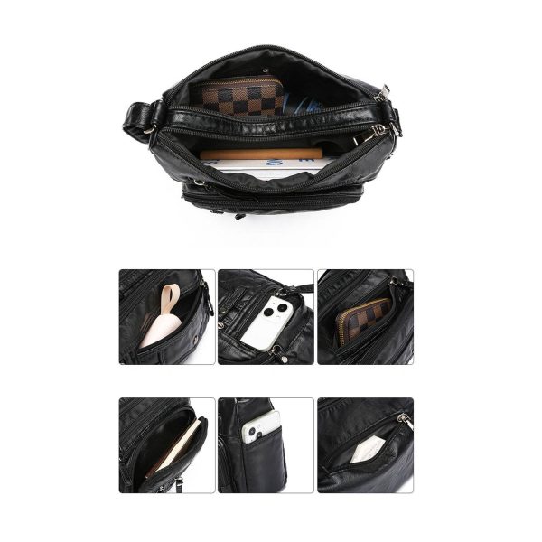 Fashion Multi Zipper Crossbody Bag
