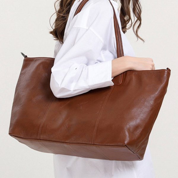 Soft Genuine Leather Top-handle Purse for Women
