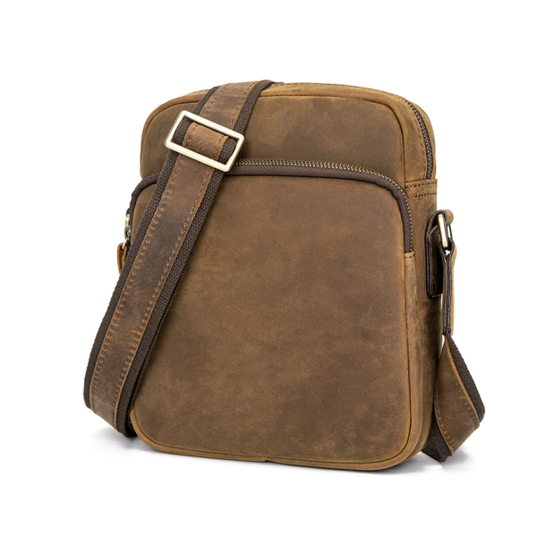 Crazy Horse Leather Men's Crossbody Bag