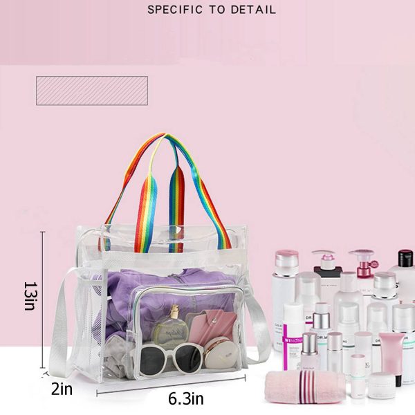 Transparent PVC tote fitness crossbody bag