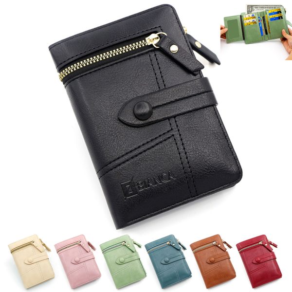 Women's PU Leather Short Zipper Purse