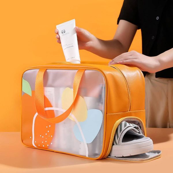 Cosmetics Wet Dry Separate Toiletry Bag with Shoes Storage