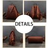 Genuine Leather Solid color commuter backpack