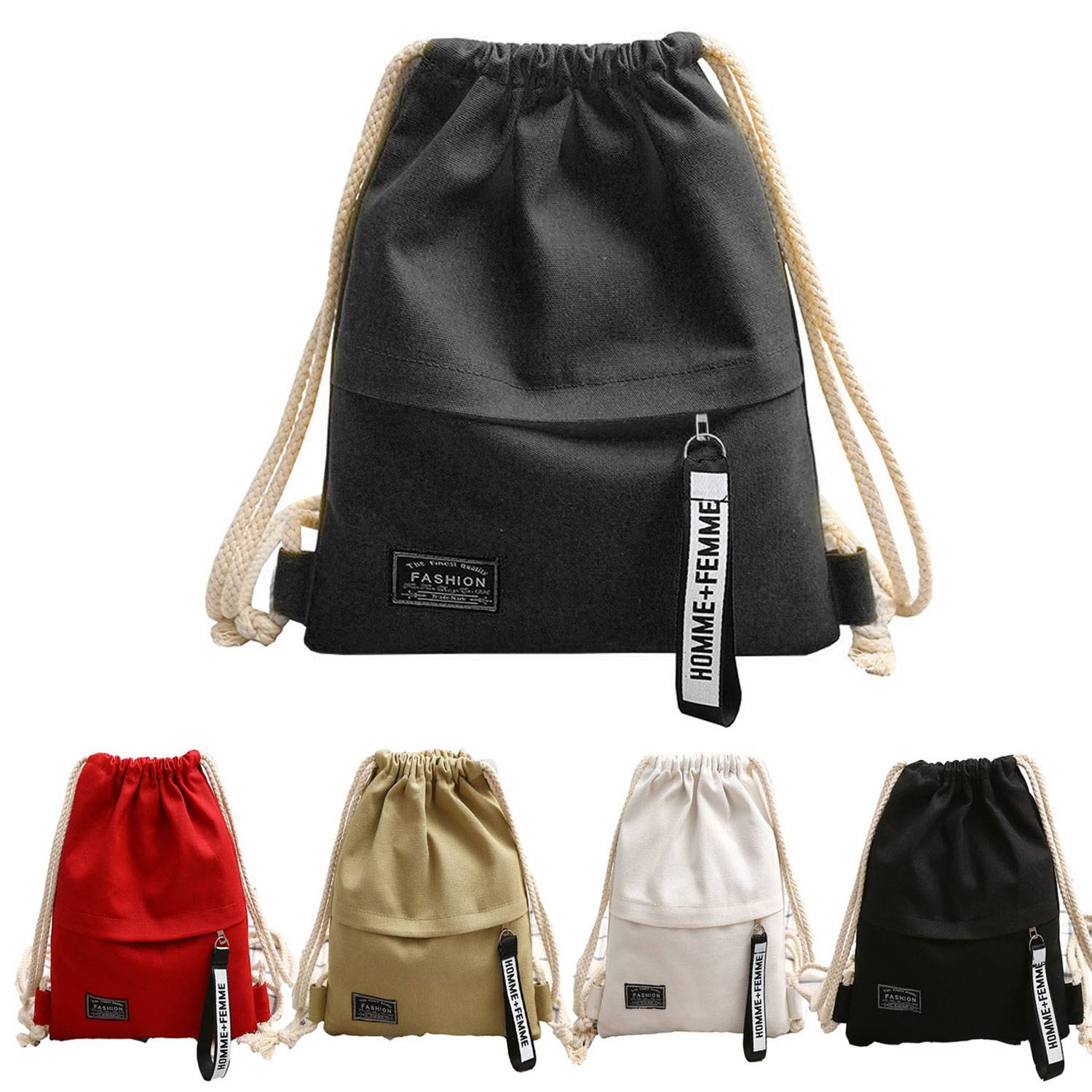 Canvas Storage Drawstring Backpack