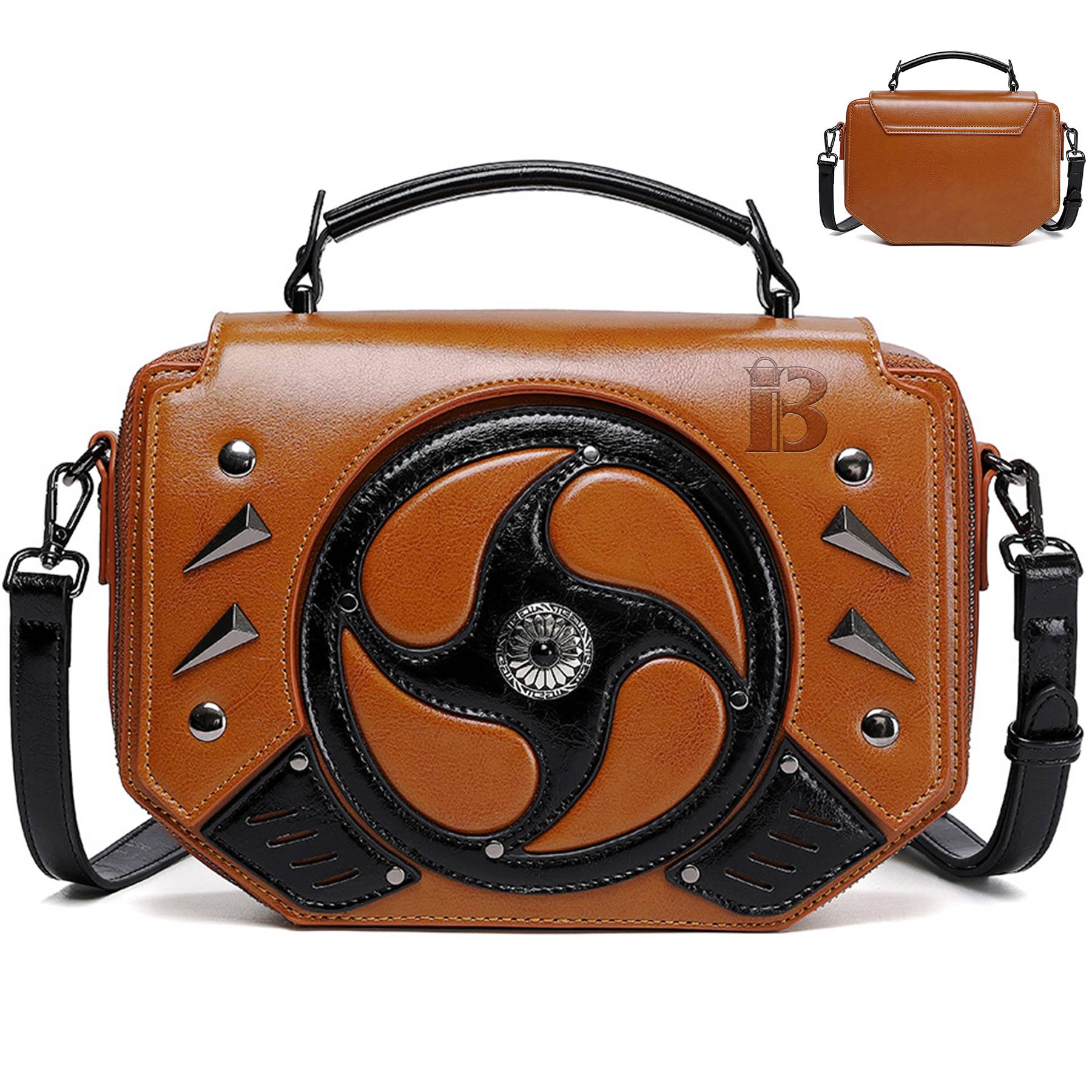 PU Punk contrast women's one-shoulder cross-body bag