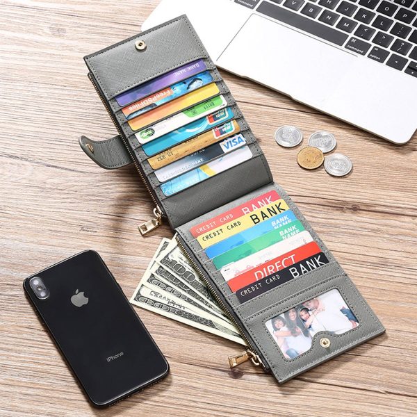 PU Leather Women's Purses RFID Bifold Wallet