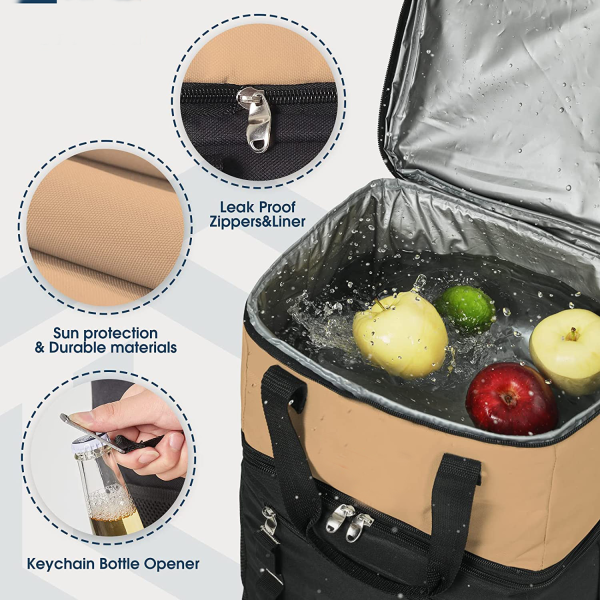 2in1 Double Decker Large Lunch Bag for Men Women