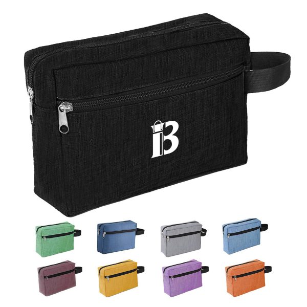 Handheld double layered women's makeup bag