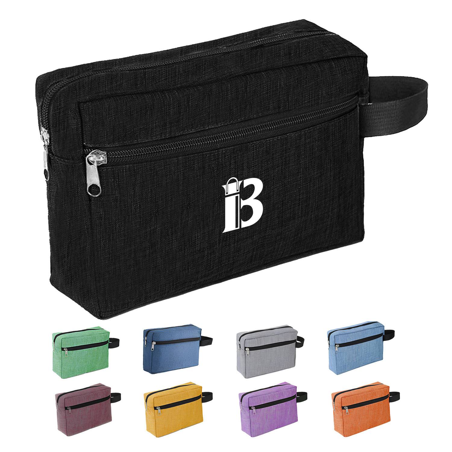 Handheld double layered women's makeup bag