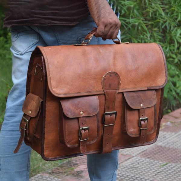 Genuine Leather Laptop bag best computer satchel Briefcase