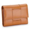 Genuine Leather Stylishly woven short coin purse