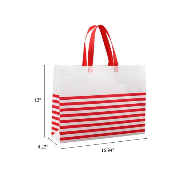 Non-Woven Horizontal Stripe Tote Bag