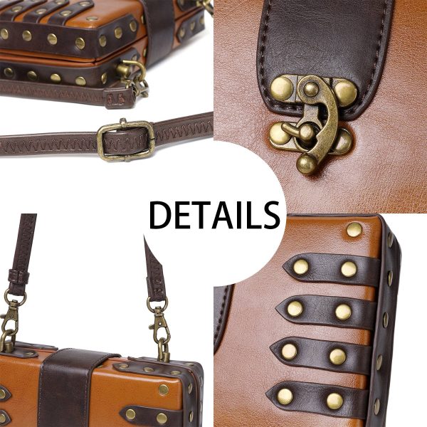 PU Punk industrial retro style small square bag