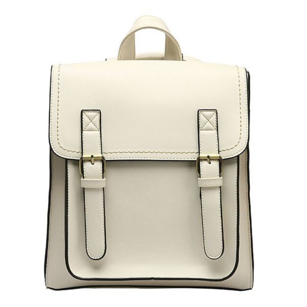 PU Leather Casual Daypack Style Flap Backpacks for Ladies