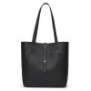 PU Simple solid color tote bag for women