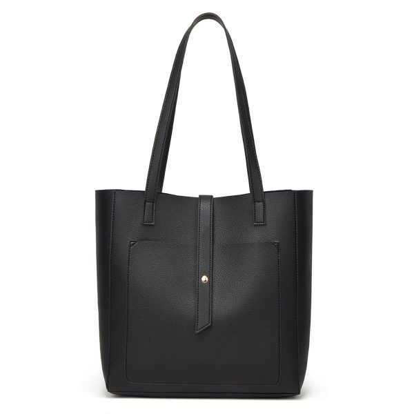 PU Simple solid color tote bag for women