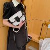 Solid-Color Single-Shoulder Small Square Bag