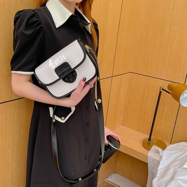 Solid-Color Single-Shoulder Small Square Bag