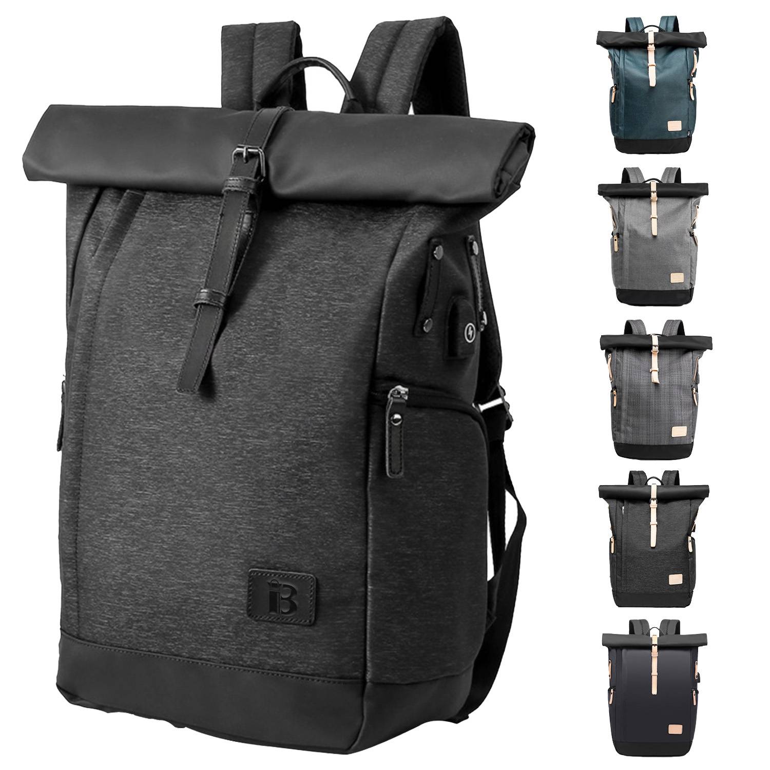 Men's waterproof outdoor travel backpack with charging port