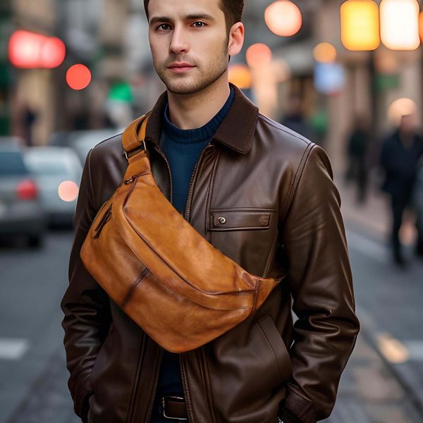 PU Leather Men's Shoulder Crossbody Bag