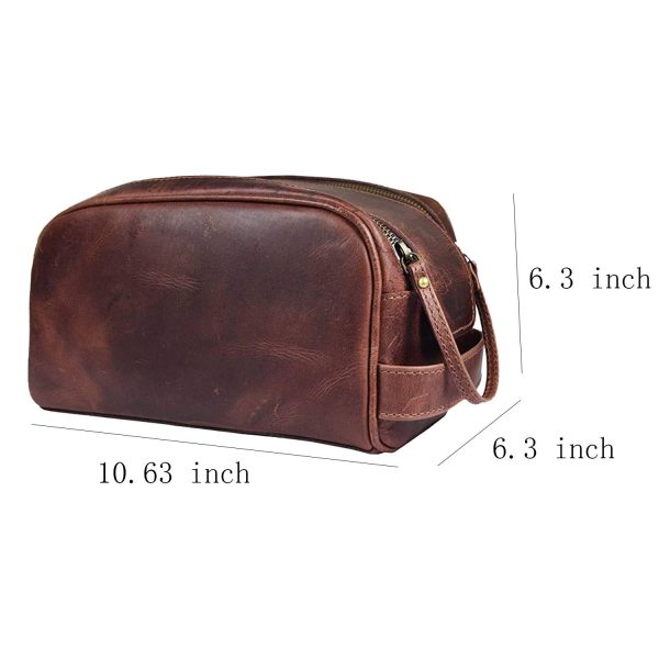 Water-Resistant Leather Toiletry Organizer