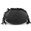 PU Leather Tassel Bucket Crossbody Bag