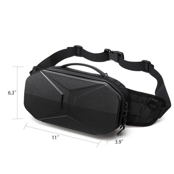 Abs Men's Crossbody Bag with PC Waterproof Hard Case