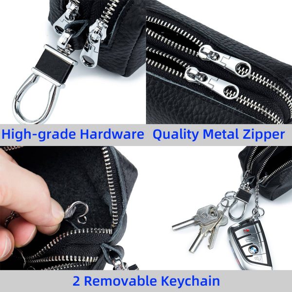 Unisex Double Zipper Keychain Wallet